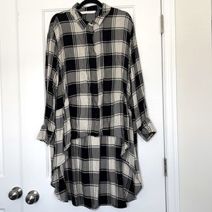 Zara High Low Plaid Top